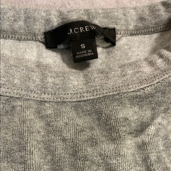 J. Crew Gray Crewneck Velour Sweatshirt - Picture 2 of 8
